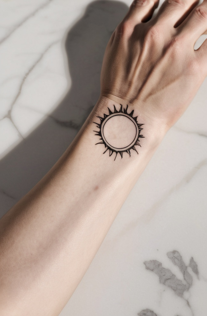 Minimalist Sun Line Art