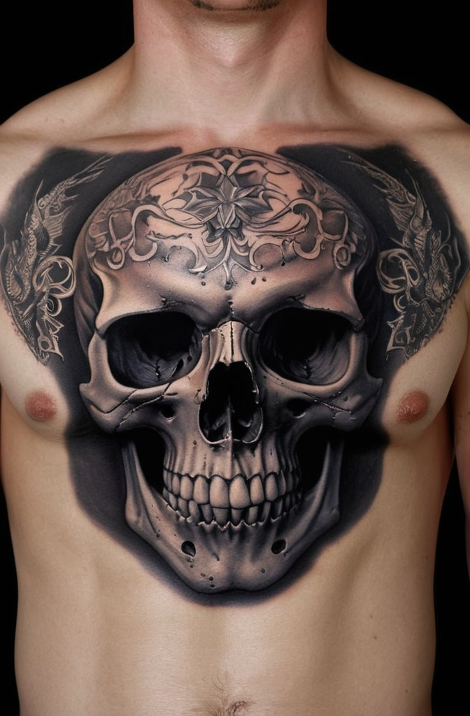 9. Black Skull Tattoos