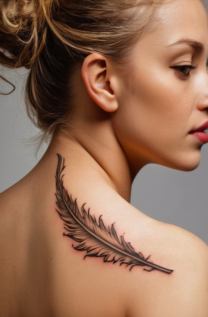 20. Sun and Feather Tattoo