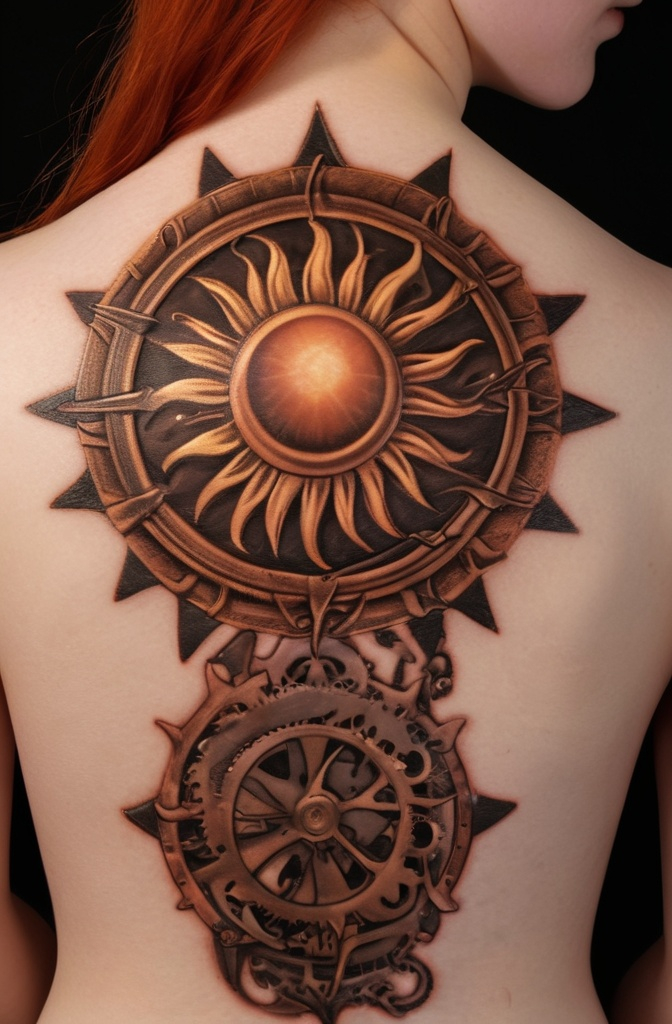 13. Steampunk Sun Tattoo
