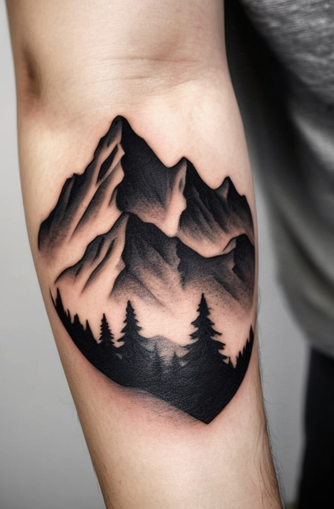 Mountain Peaks Silhouette