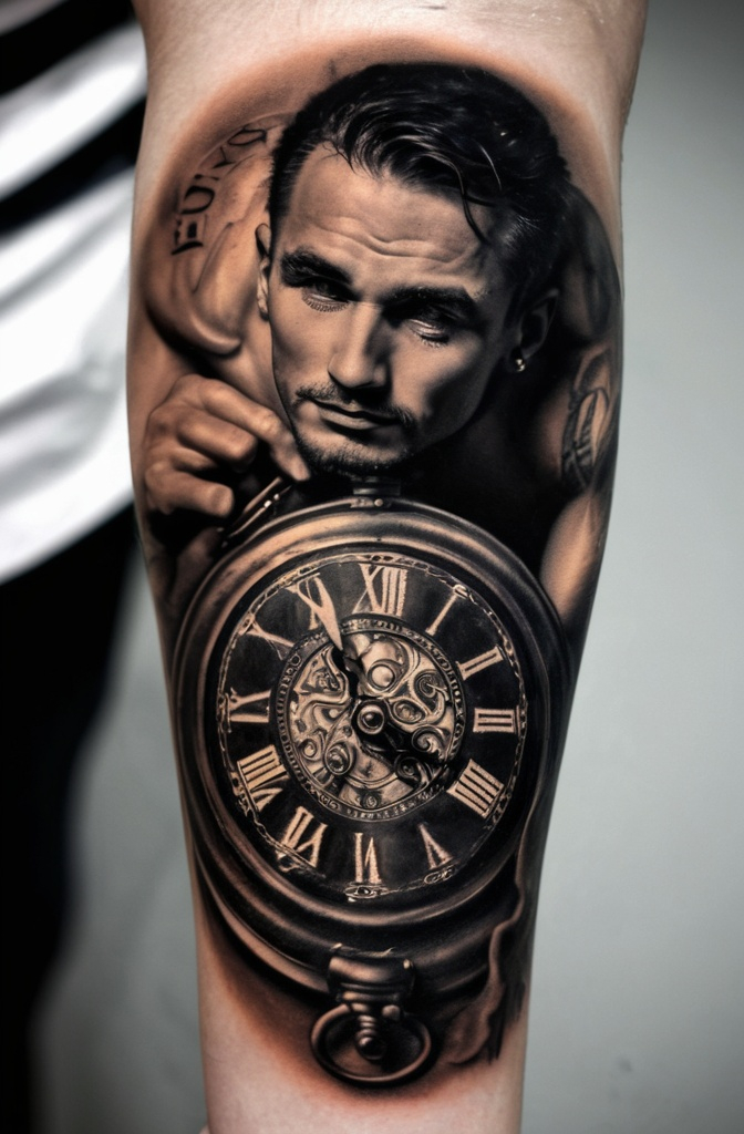 13. Black Clock Tattoo