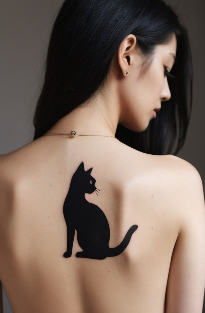 12. A Mini Cat Silhouette on Your Shoulder