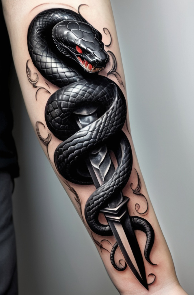 5. Black Snake Entwined with a Dagger