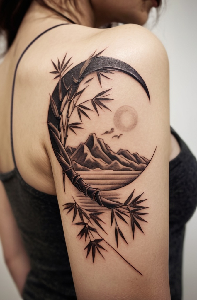 20. Bamboo and Crescent Mountain Range
