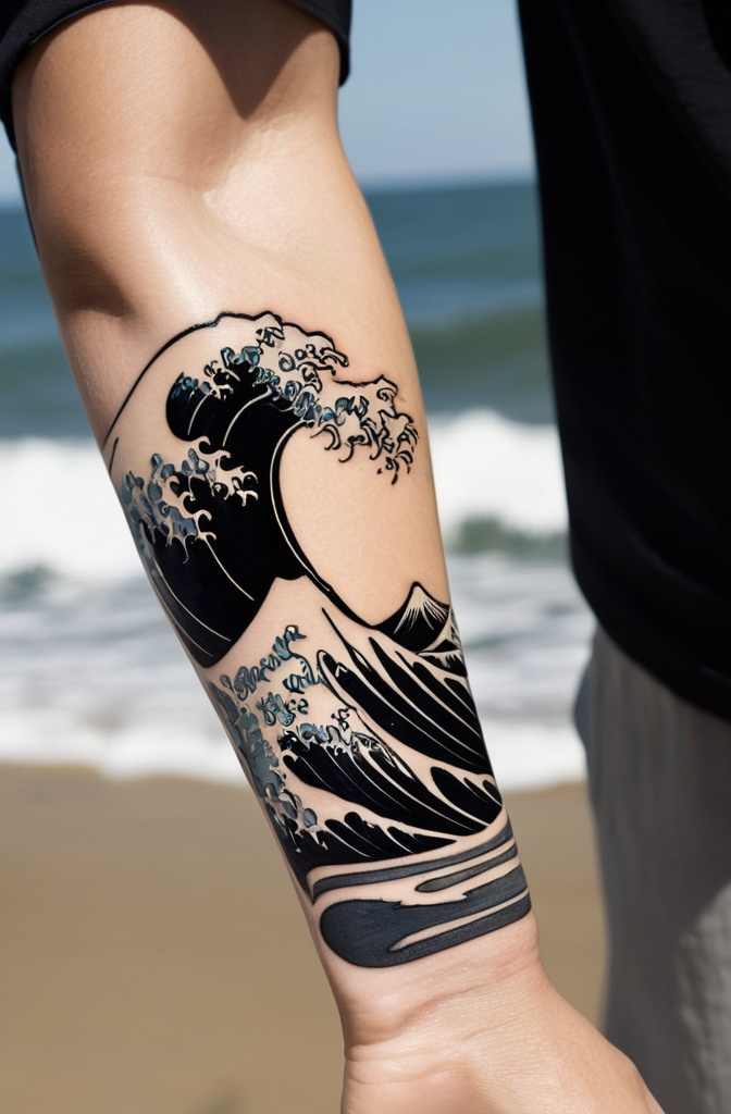 10. Black Wave Tattoos