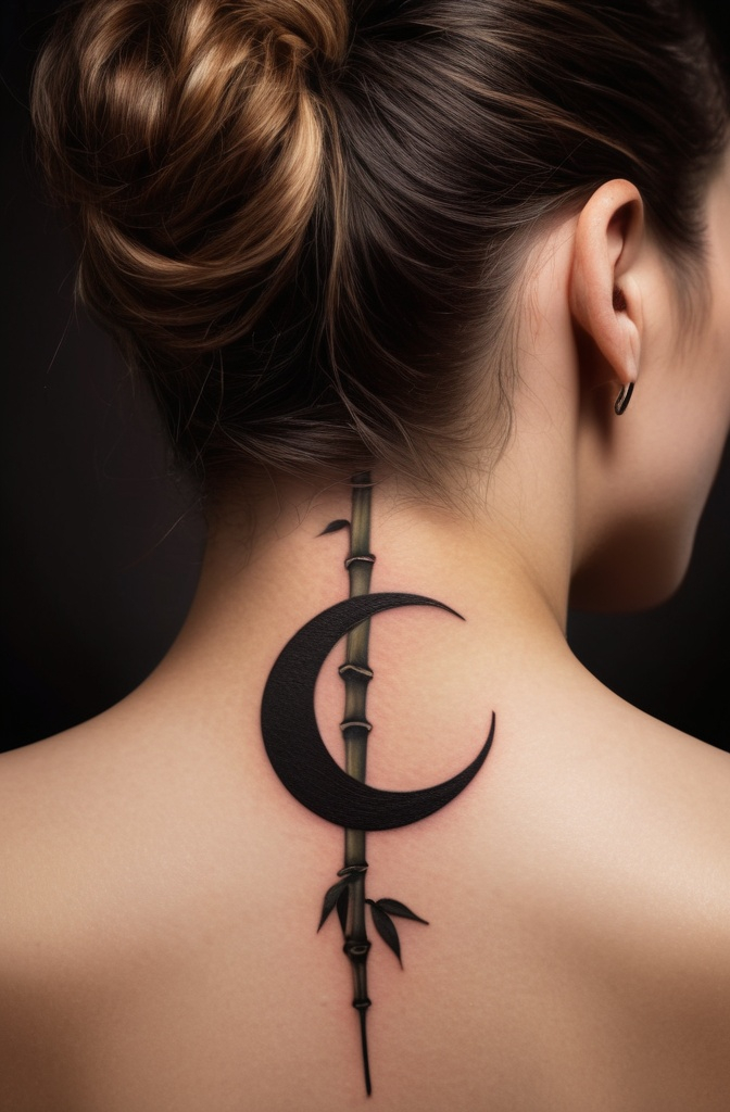 11. Bamboo with a Crescent Moon