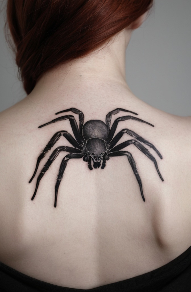 2. Blackwork Minimalist Tarantula