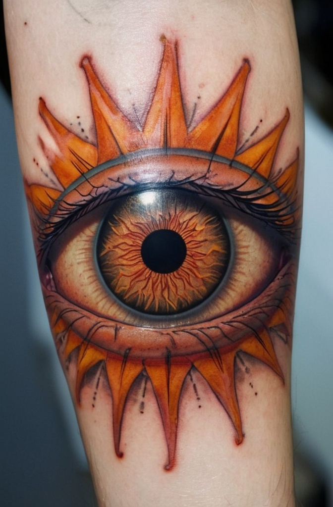 15. Sun Tattoo with a Human Eye