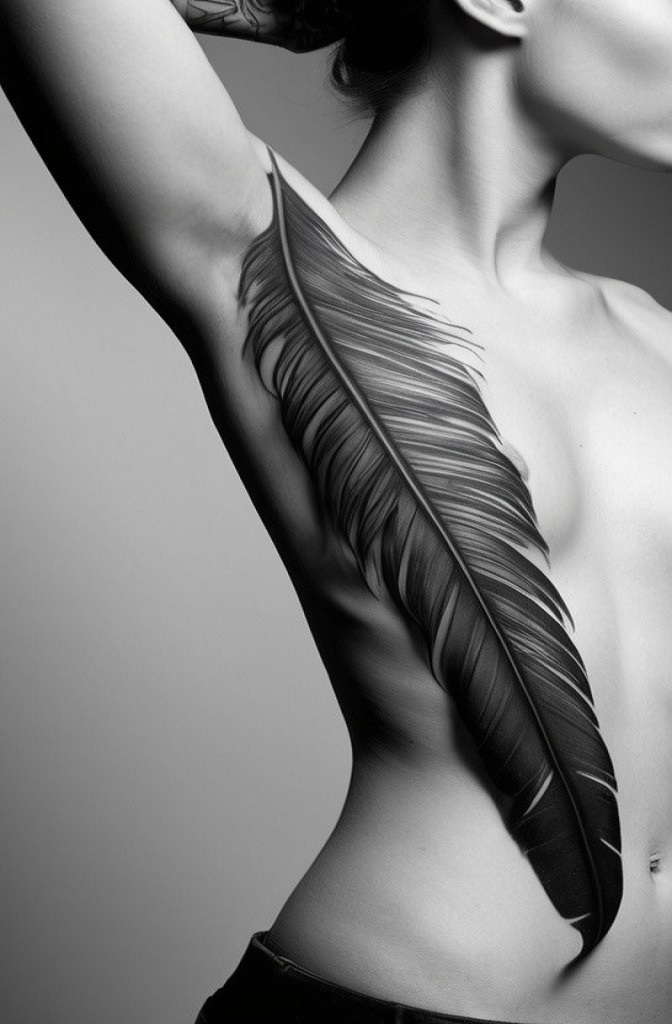 8. Black Feather Tattoos