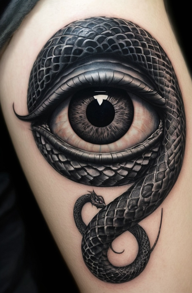 16. Serpent Orbiting an Eye—Mystic Black Tattoo