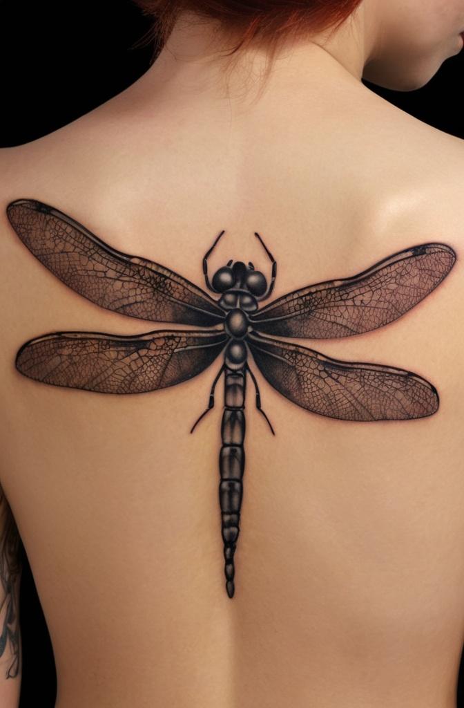 12. Black Dragonfly Tattoo