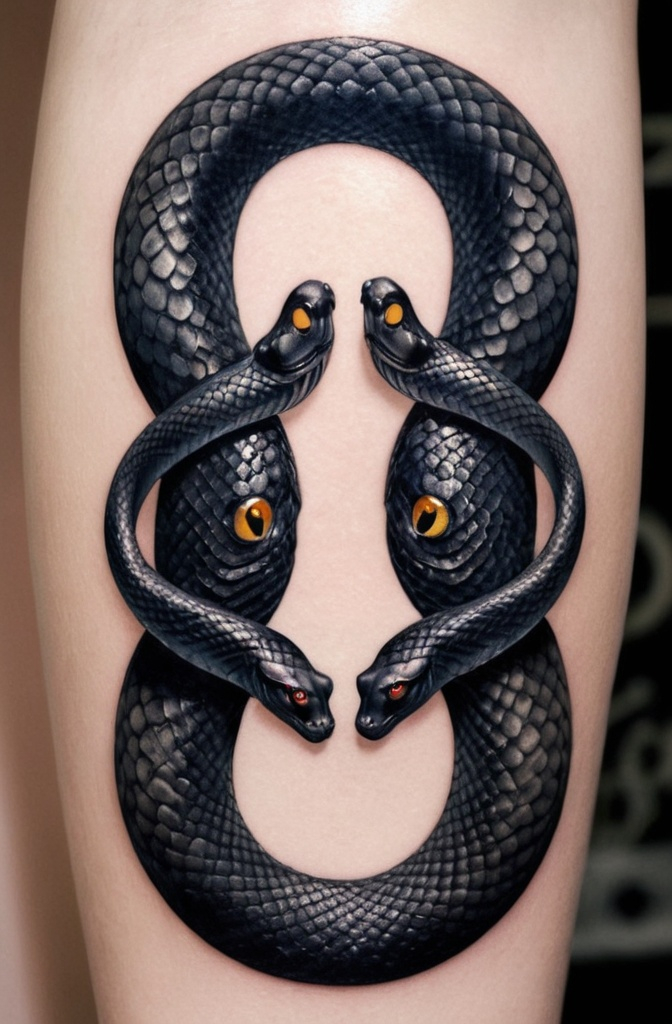 10. The Twin Snakes—Mirror Image Tattoo