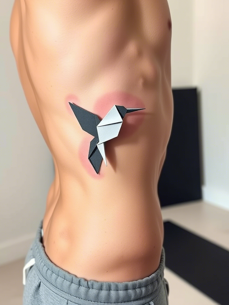 16. Origami Hummingbird with Realistic Shadow