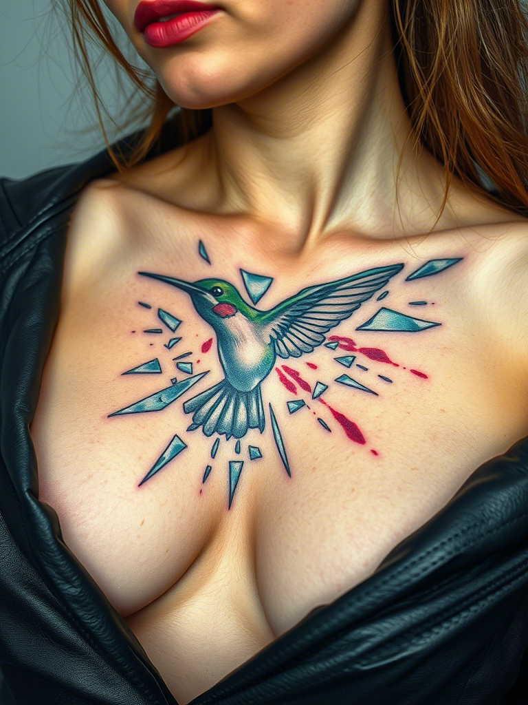18. Hummingbird Breaking Through Glass