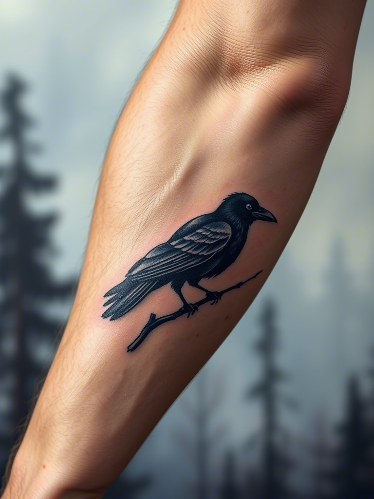 The Lone Crow on a Bare Branch