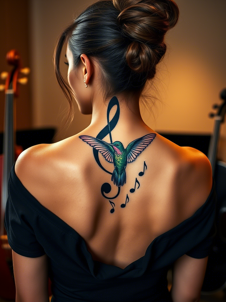 11. Hummingbird Emerging from a Music Note