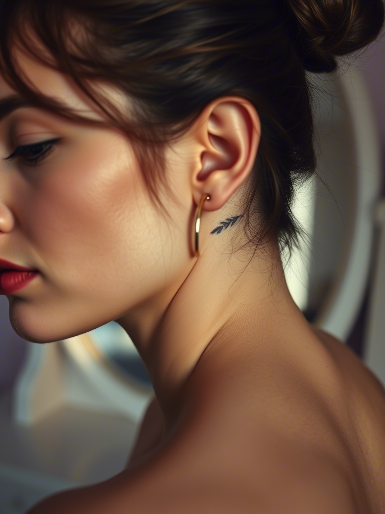 4. Fine Line Lavender Behind the Ear