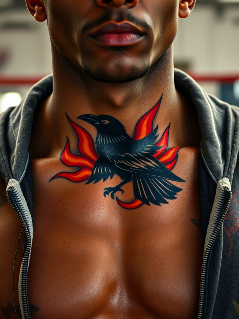 Crow Emerging from Flames