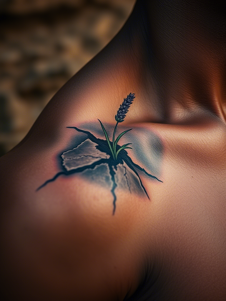 15. Lavender Growing from a Crack