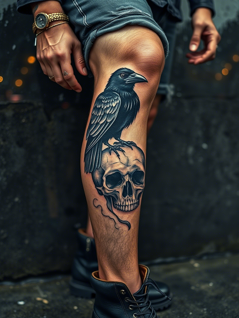 Crow with a Skull