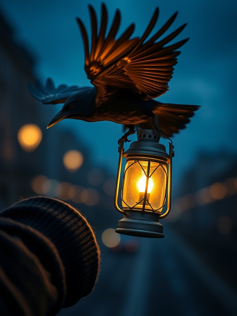 Crow with Lantern