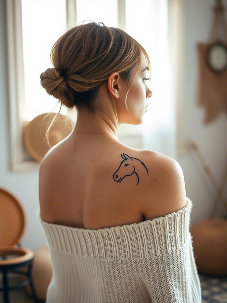 Minimalist Line Art Horse