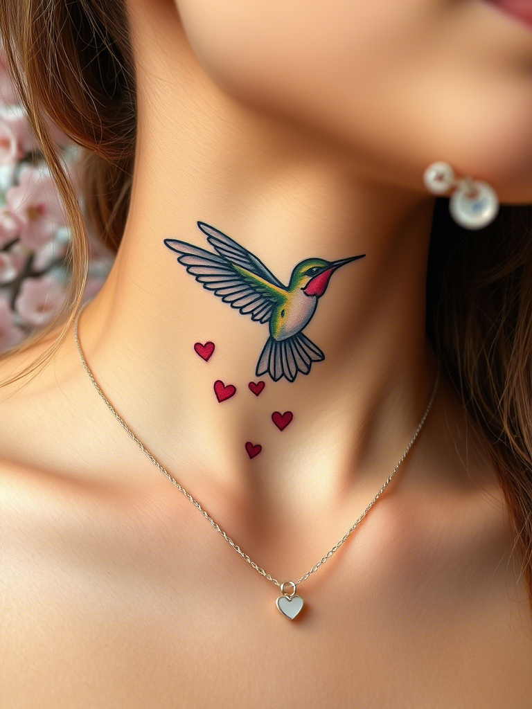 9. Hummingbird in Flight with Trail of Hearts
