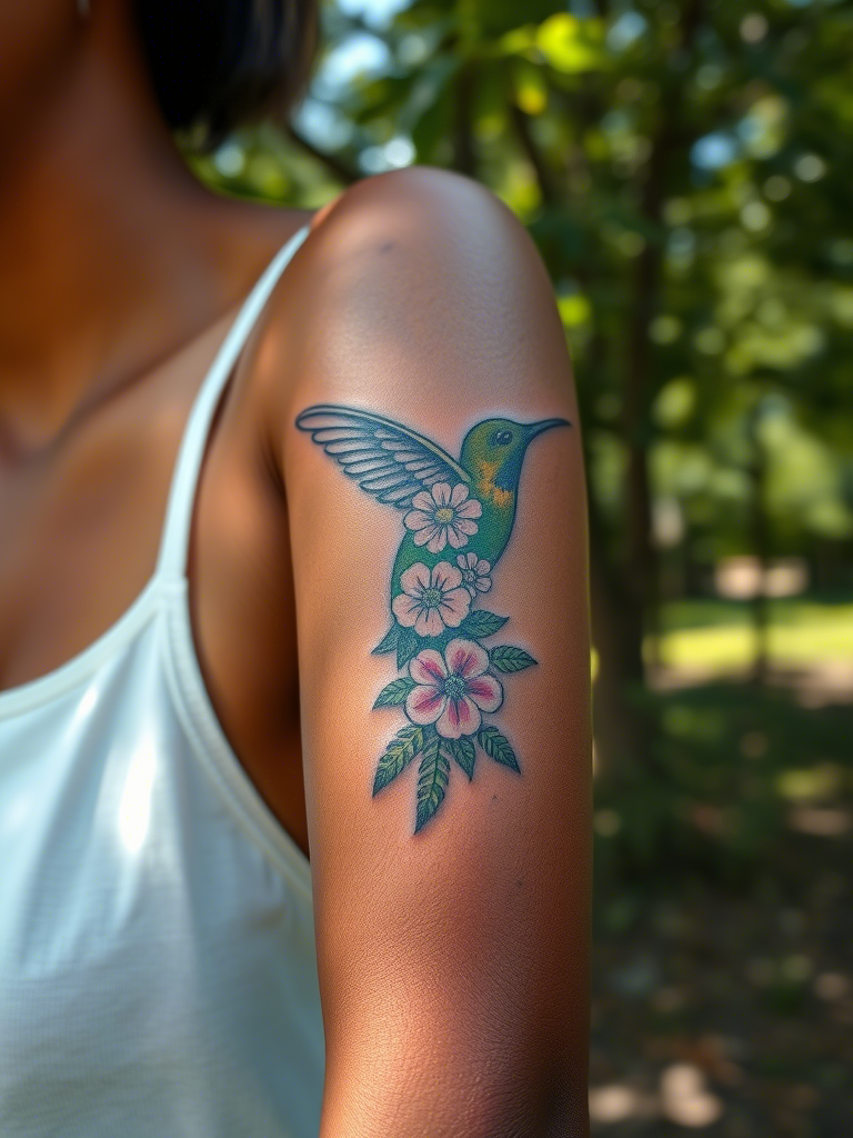 17. Hummingbird Shaped from Flowers