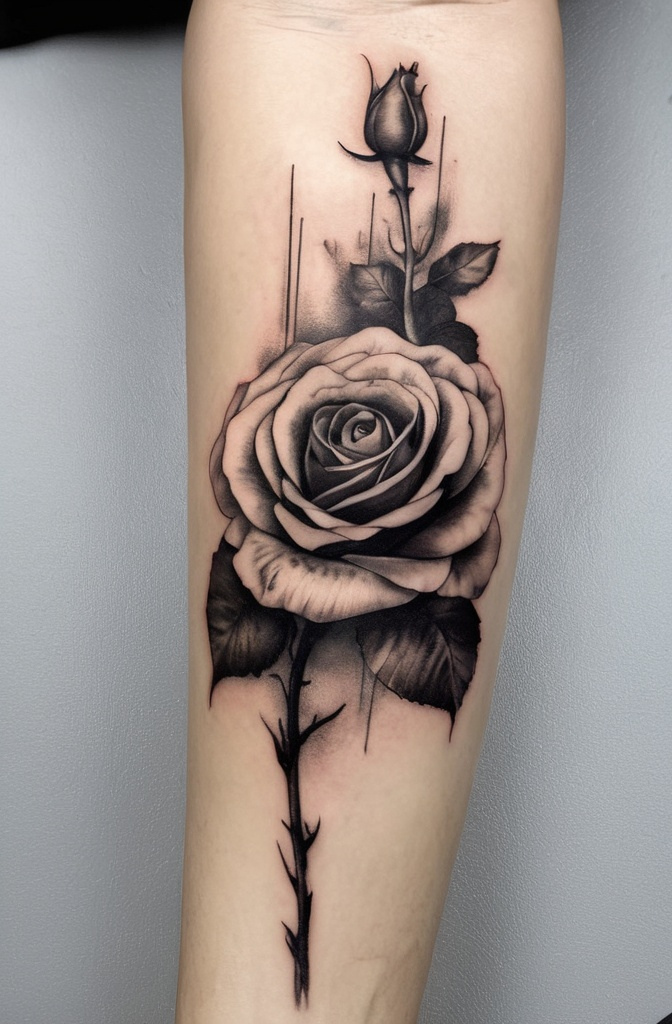 15. Fading Rose from Full to Sketch