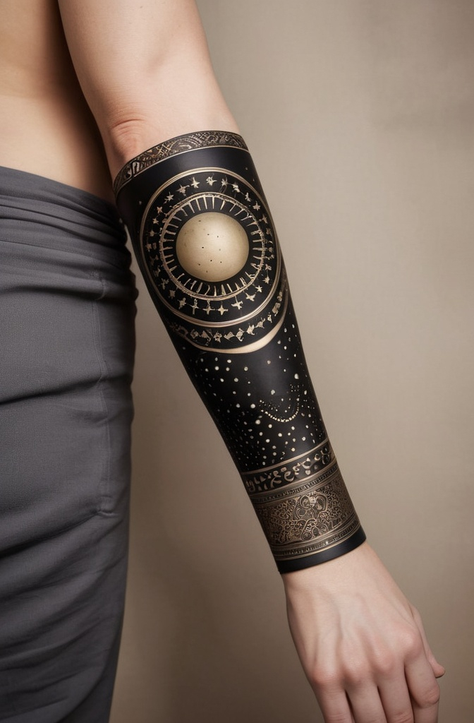 19. Celestial Arm Bands: Cosmic Cuffs of Ink