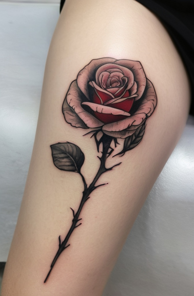 14. Rose Encased in a Simple Glass Bottle