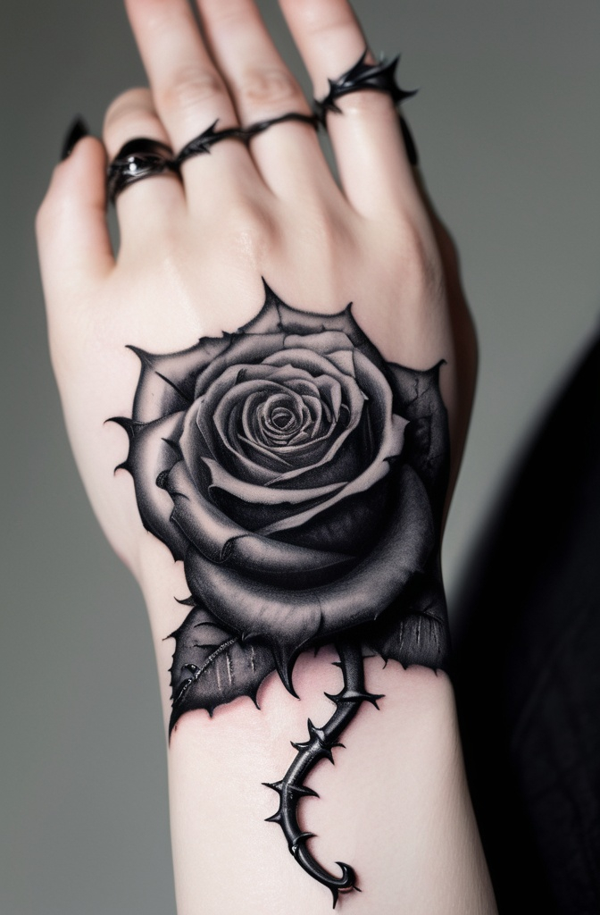 Gothic Rose with Thorns