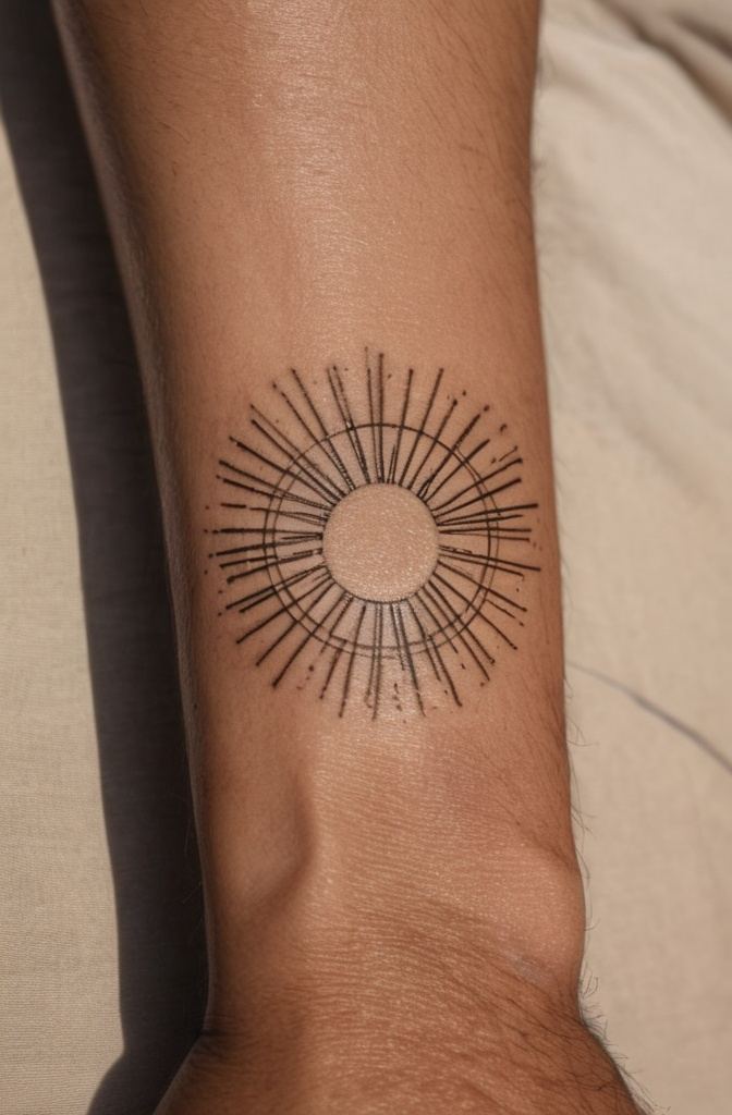 Minimalist Sun with Rays