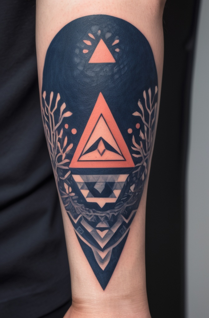 3. Abstract Coral with Geometric Shapes