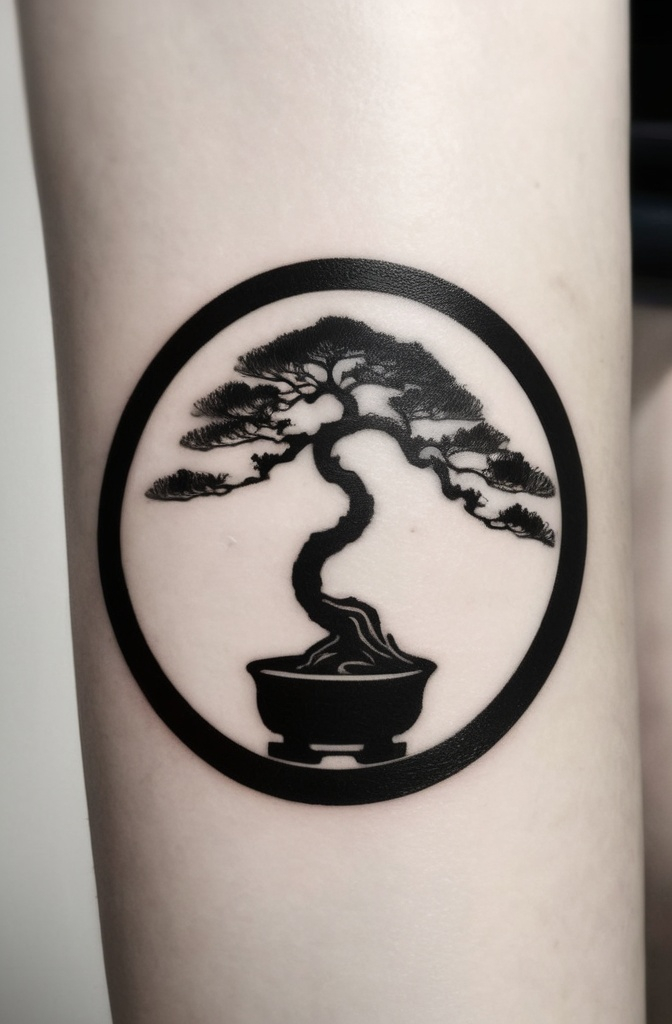 7. Bonsai Tree with a Zen Circle (Enso)