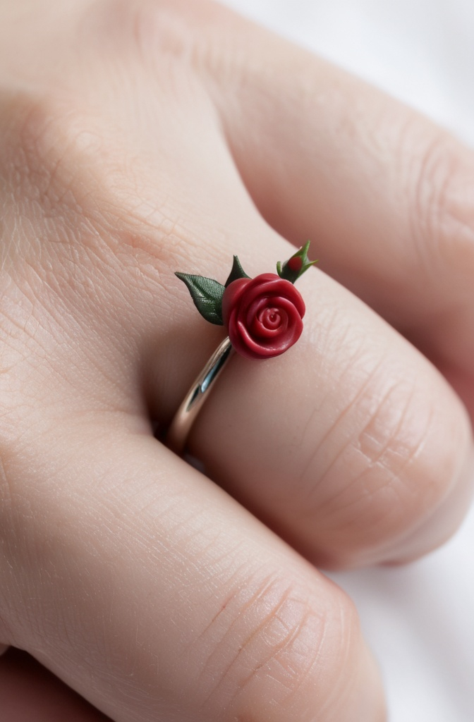 Micro Rose on the Side of a Finger