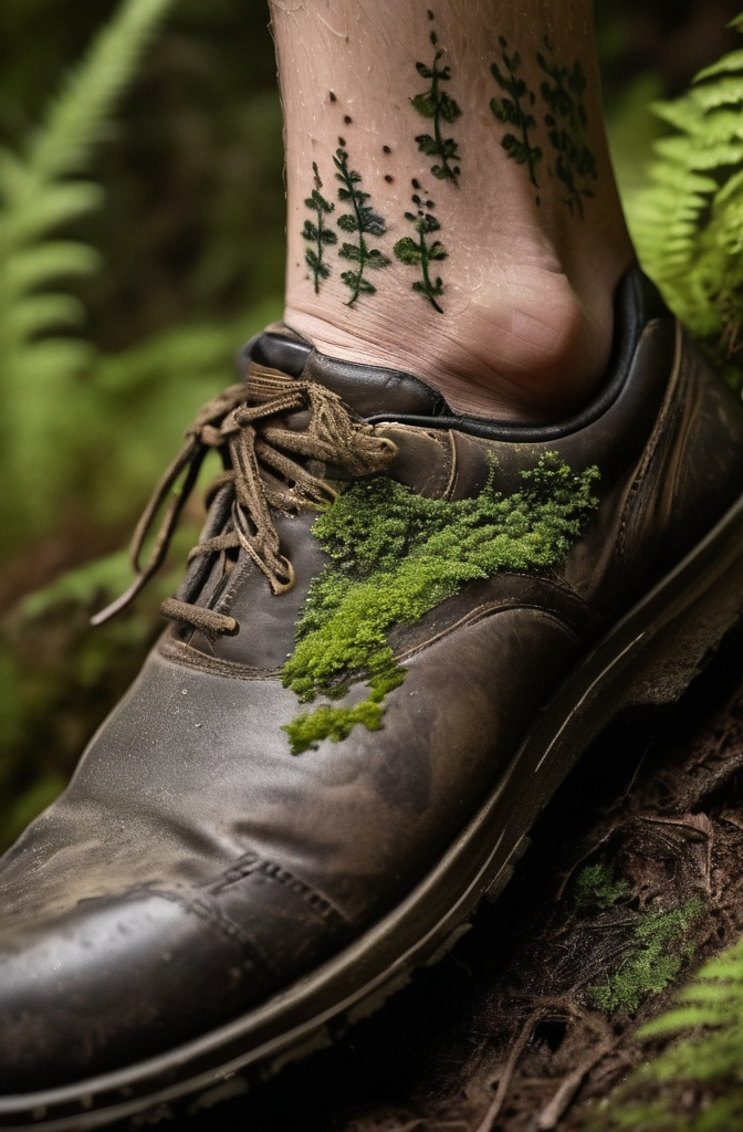 12. A Shoe Print with Moss Growing From It