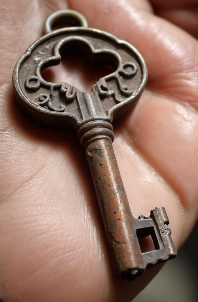 18. An Old Key with Rusted Edges and No Lock