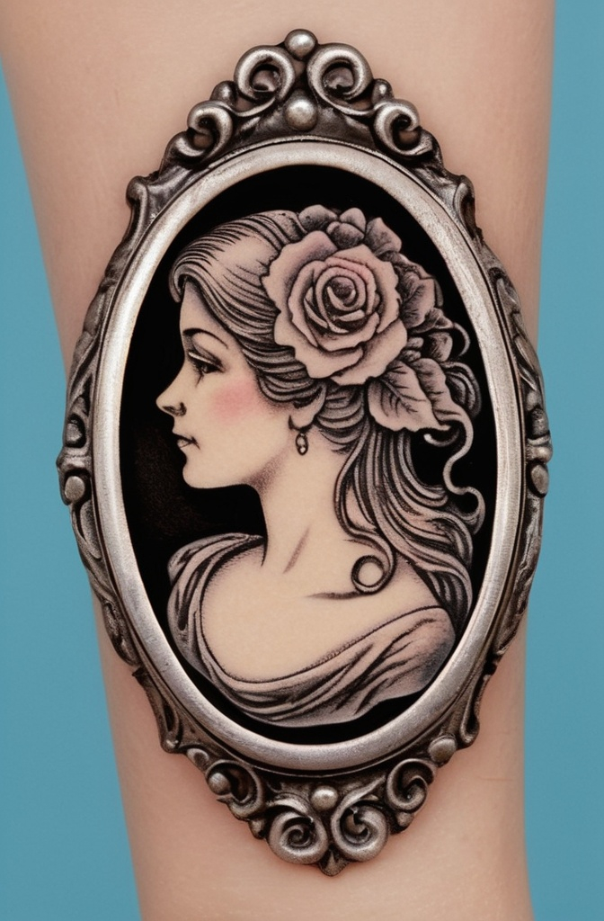 14. Cameo Silhouettes: Vintage Memories Inked Forever