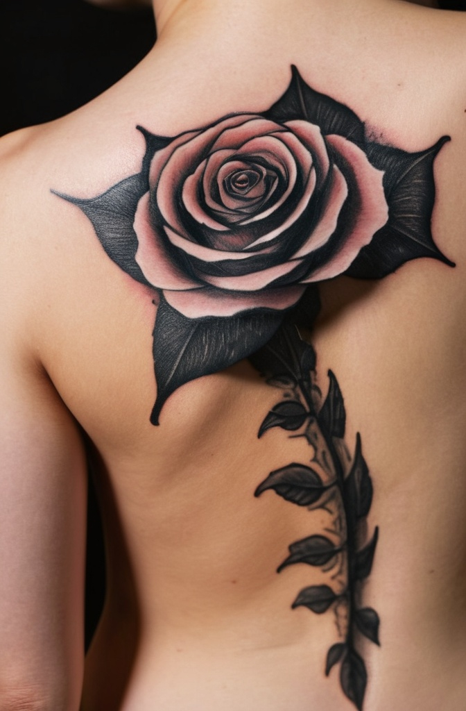 Upside Down Rose on the Ribs
