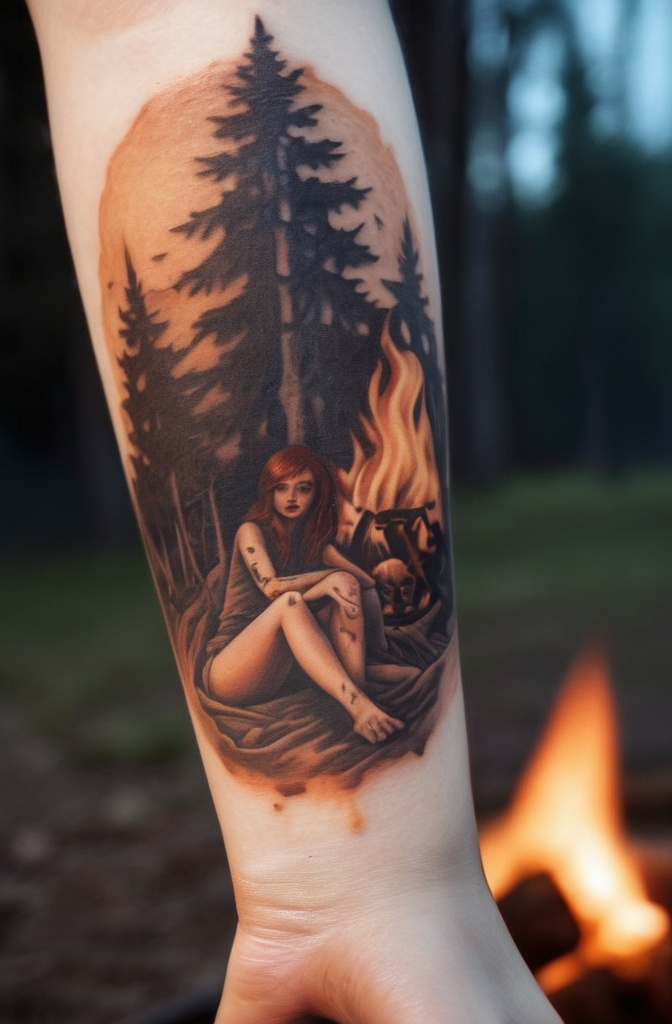 7. Campfire with Ghost Stories in the Smoke
