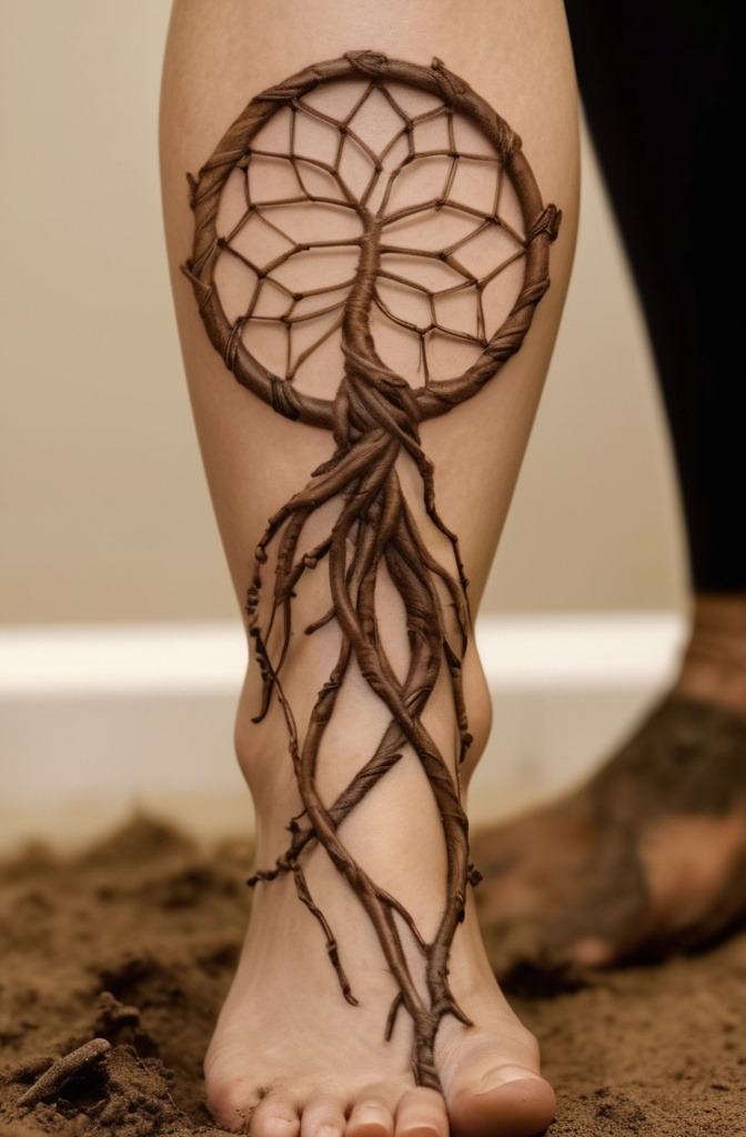 19. Dreamcatcher Formed From Tree Roots