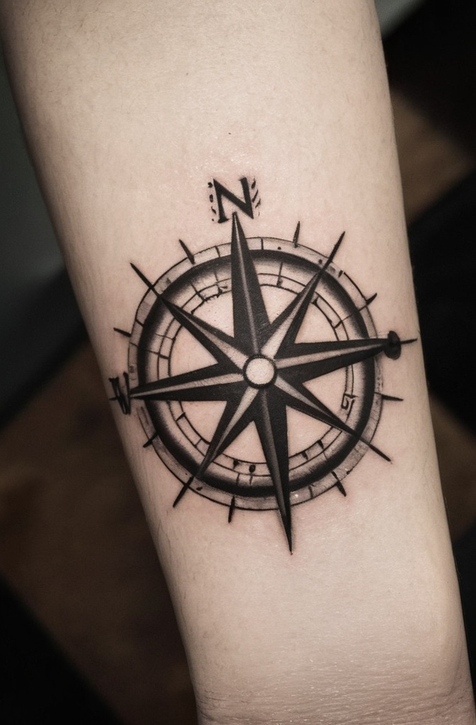 15. Minimalist Compass Rose