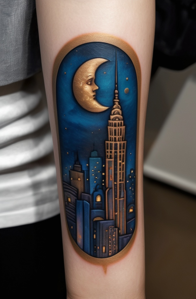 11. A Window with a Cityscape at Night