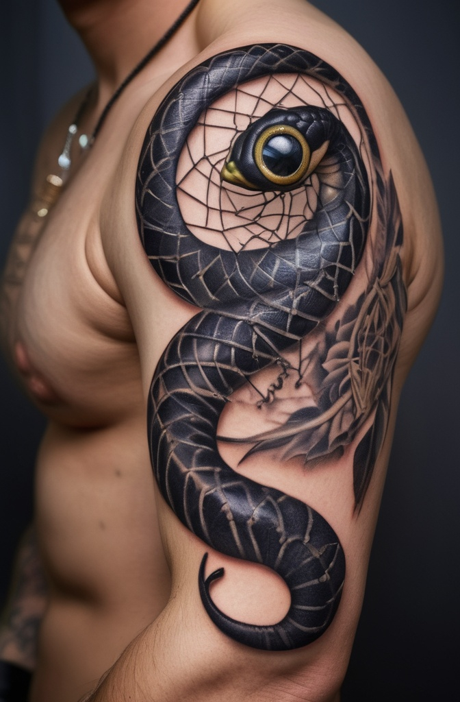 9. Snake Wrapped Around a Dreamcatcher