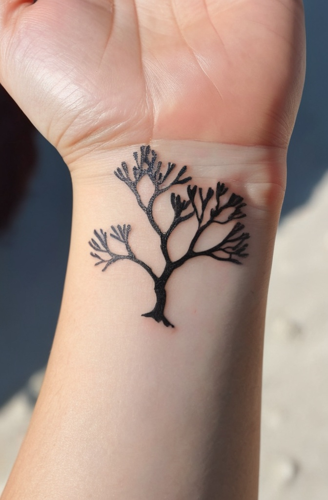 6. Minimalist Coral Silhouette