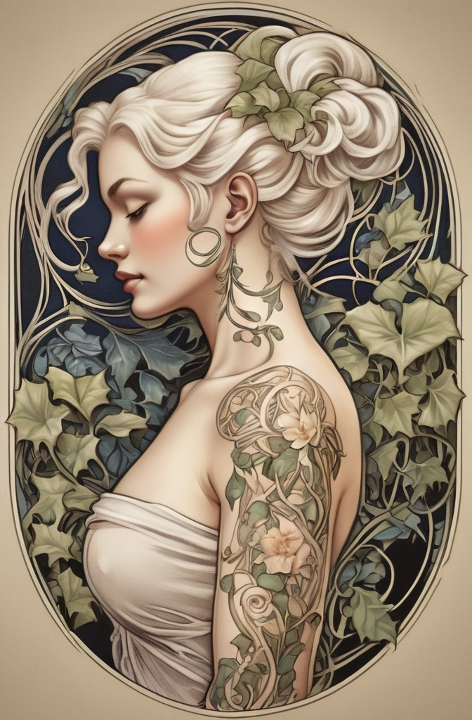 18. Art Nouveau Goddess: Flowing Feminine Ornamentation