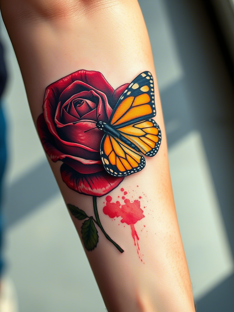 Flower and Butterfly Tattoo Ideas