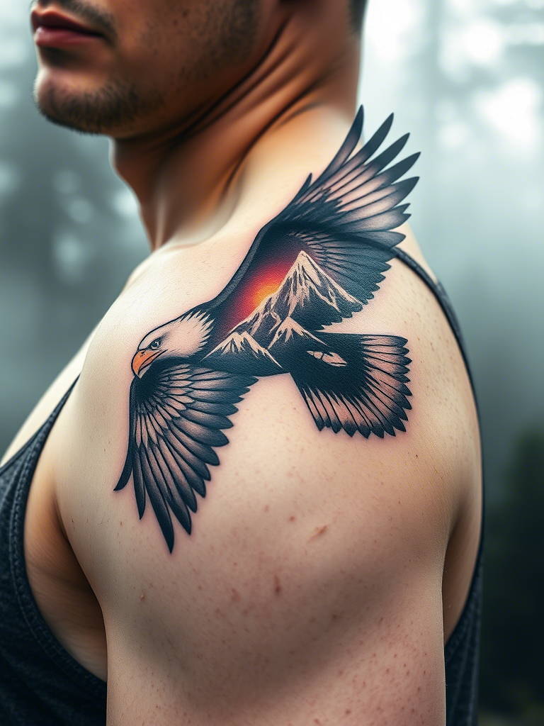 Eagle Tattoo Ideas on Shoulder for Men